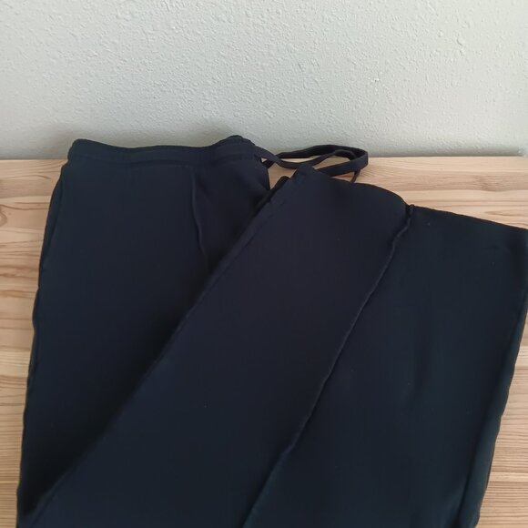 Peace Love World Regular French Terry Pull-On Pintuck Pants - Black Sz XL a67468 - Picture 4 of 4